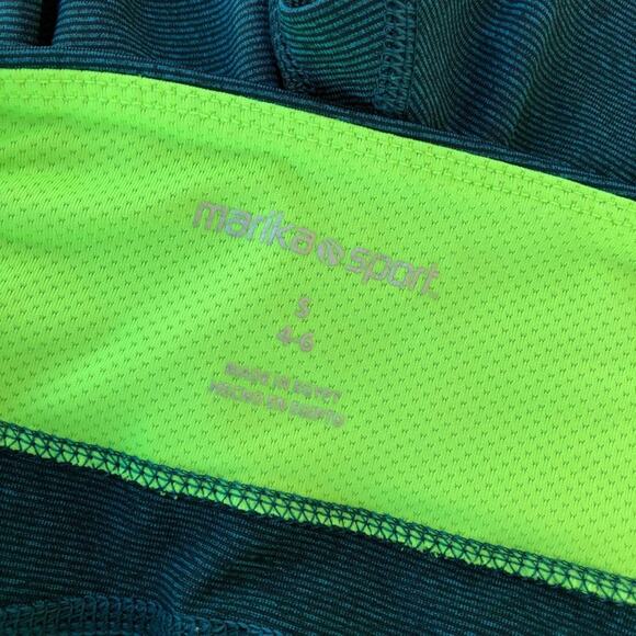 Marika Sport • Blue Green Mini Striped Crops Small - Picture 3 of 4